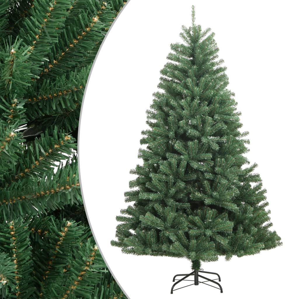 Berkfield Artificial Hinged Christmas Tree with Stand Green 270 cm