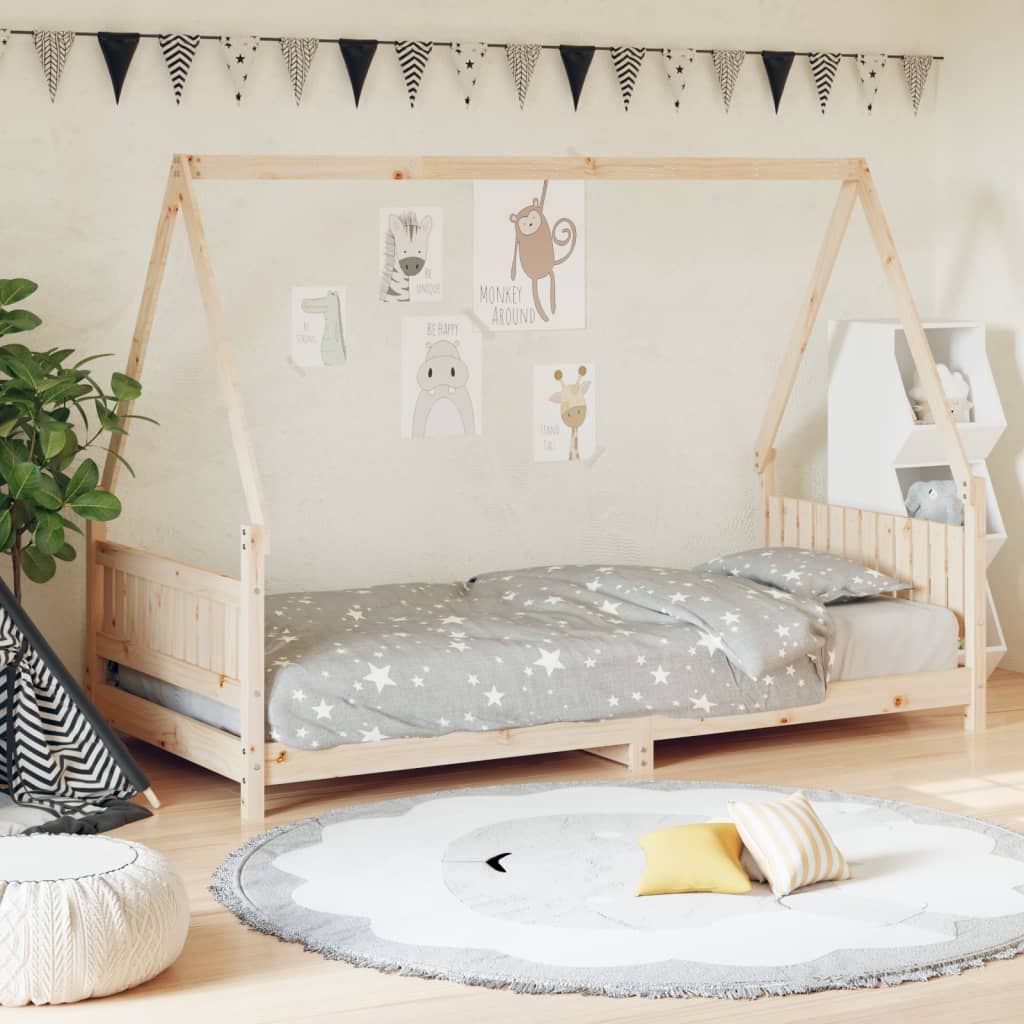 Berkfield Kids Bed Frame 90x200 cm Solid Wood Pine