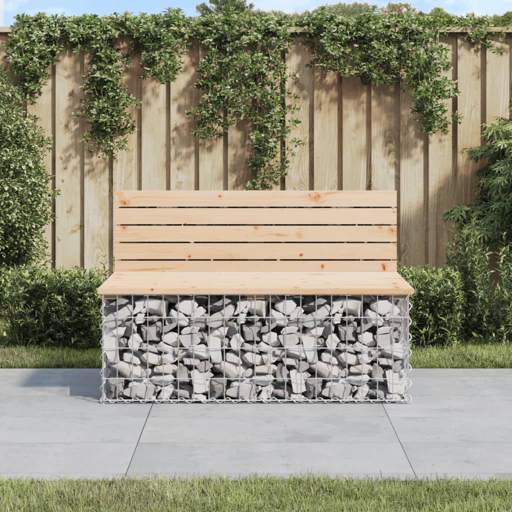 Berkfield Garden Bench Gabion Design 103x70x65 cm Solid Wood Pine