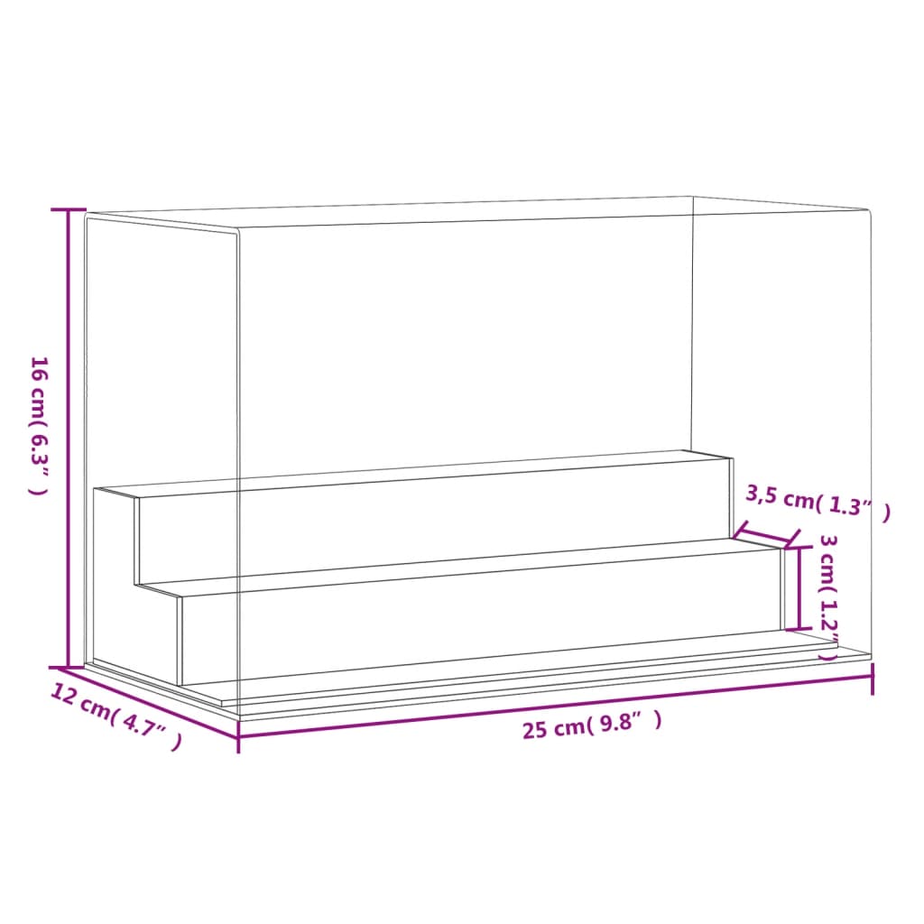 Berkfield Display Box Transparent 25x12x16 cm Acrylic