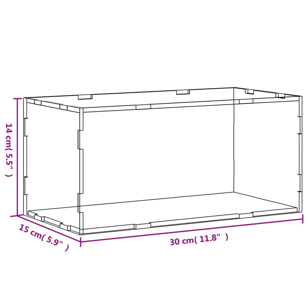 Berkfield Display Box Transparent 30x15x14 cm Acrylic