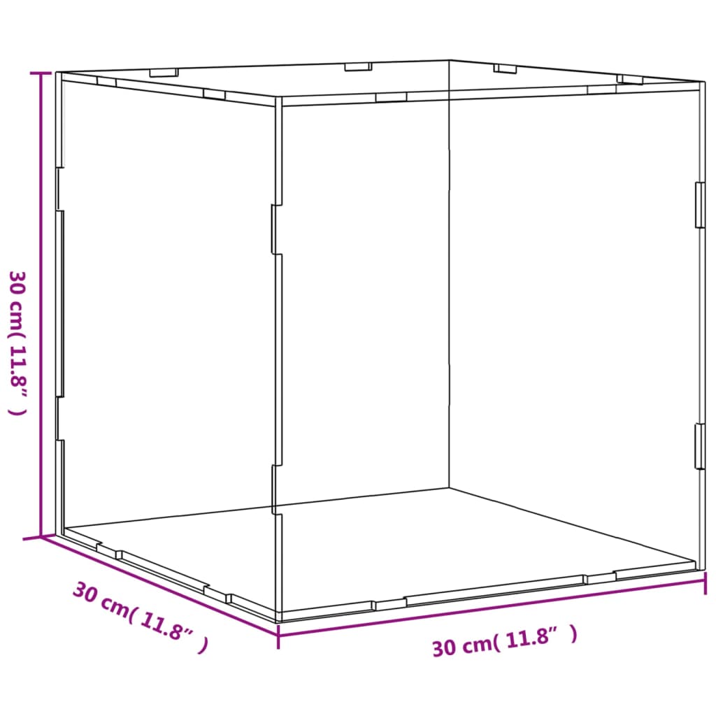 Berkfield Display Box Transparent 30x30x30 cm Acrylic