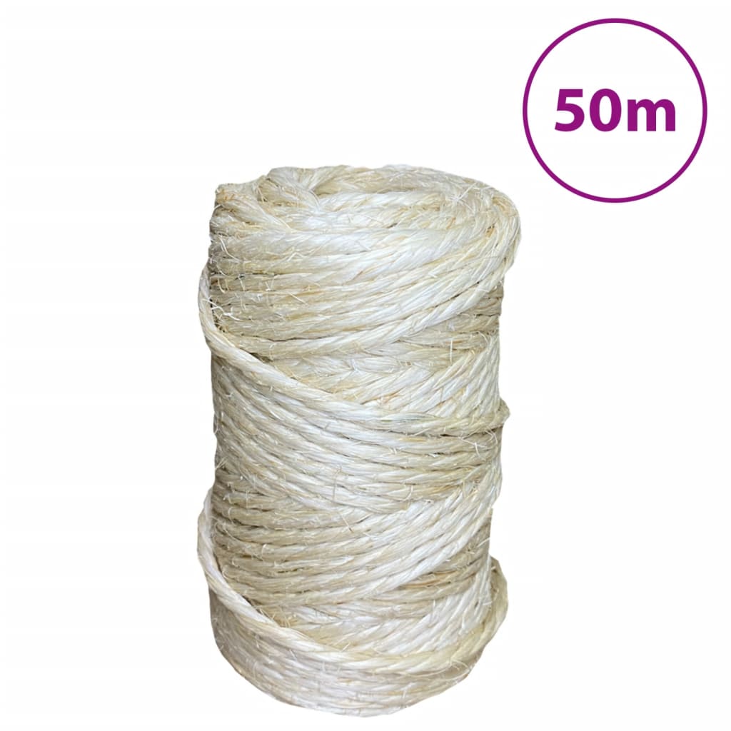 Berkfield Rope 100% Sisal 4 mm 50 m