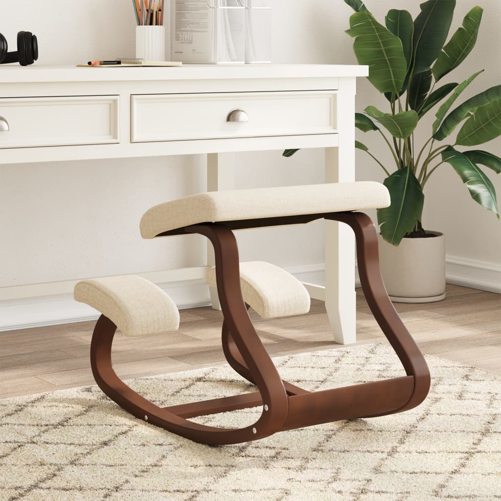 Berkfield Kneeling Chair Cream 48x71x51 cm Birch Plywood