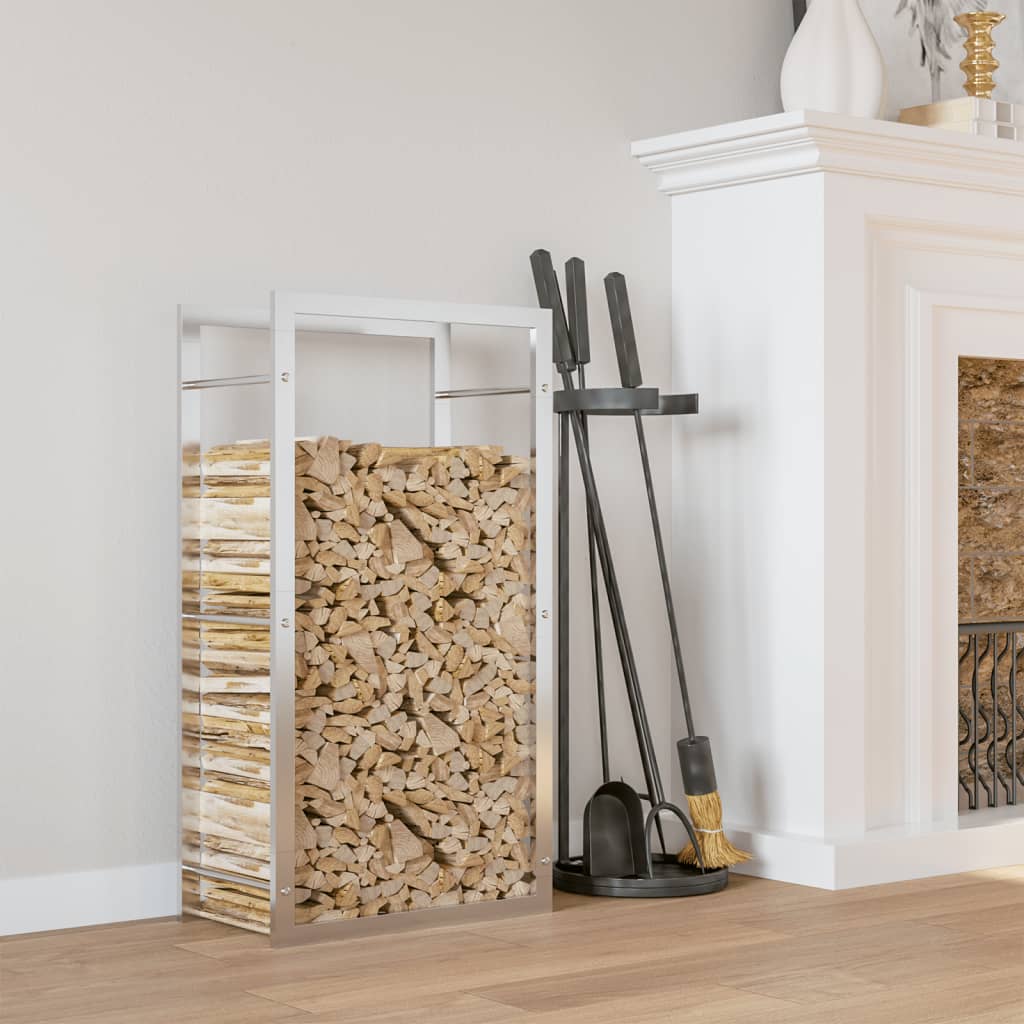Berkfield Firewood Rack 50x28x94 cm Stainless Steel