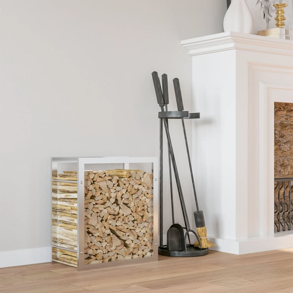 Berkfield Firewood Rack 80x28x86 cm Stainless Steel