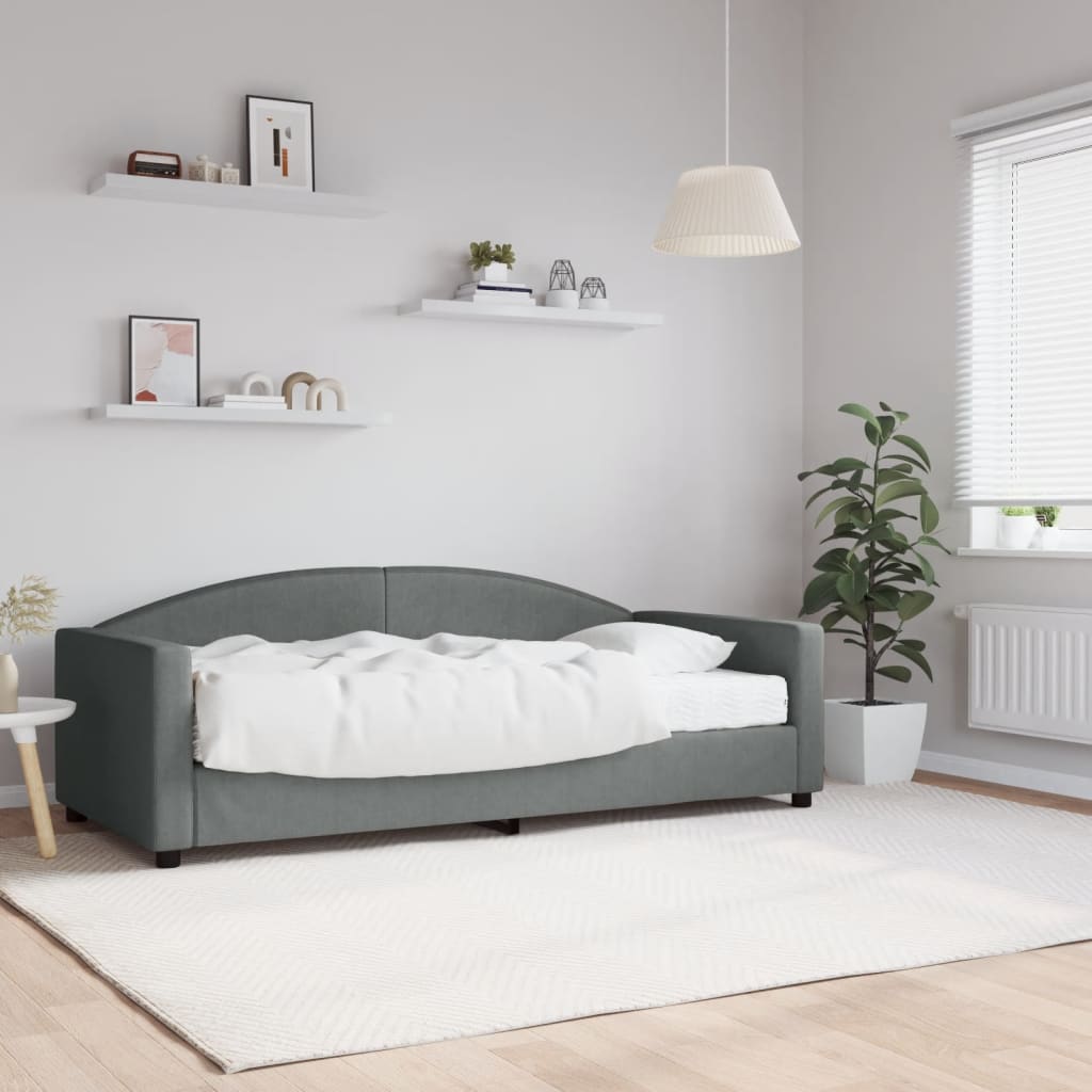 Berkfield Daybed with Mattress Blue Dark Grey 90x190 cm Fabric