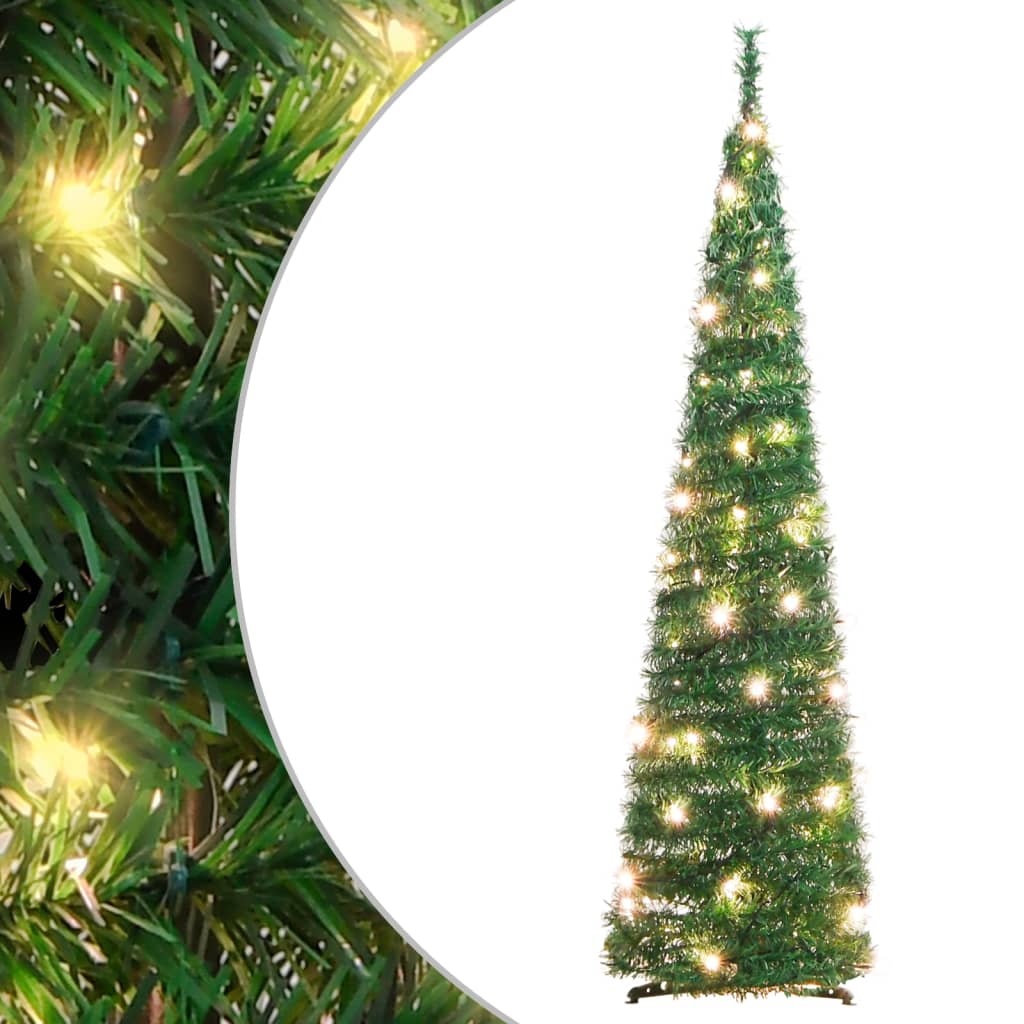 Berkfield Artificial Christmas Tree Pop-up 50 LEDs Green 120 cm