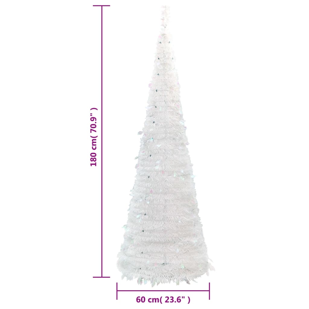 Berkfield Artificial Christmas Tree Pop-up 150 LEDs White 180 cm