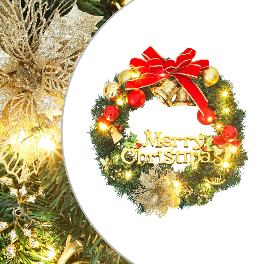 Berkfield Christmas Wreath with 35 LEDs Green 60 cm
