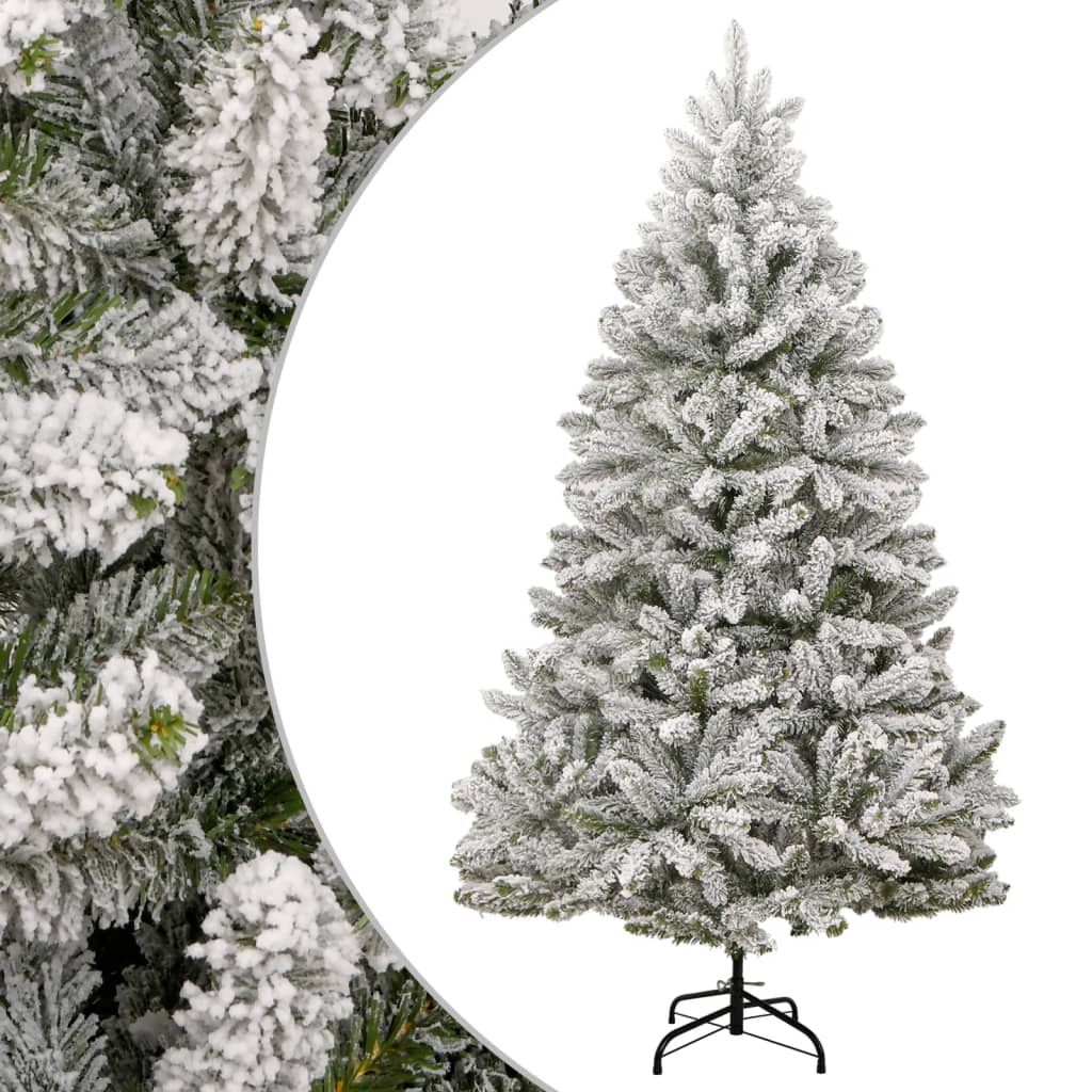 Berkfield Artificial Hinged Christmas Tree with Flocked Snow 180 cm