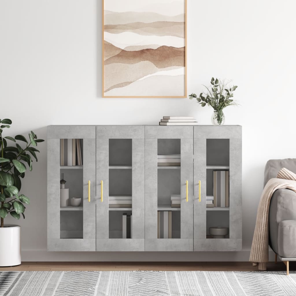 Berkfield Wall Mounted Cabinets 2 pcs Concrete Grey Engineered Wood