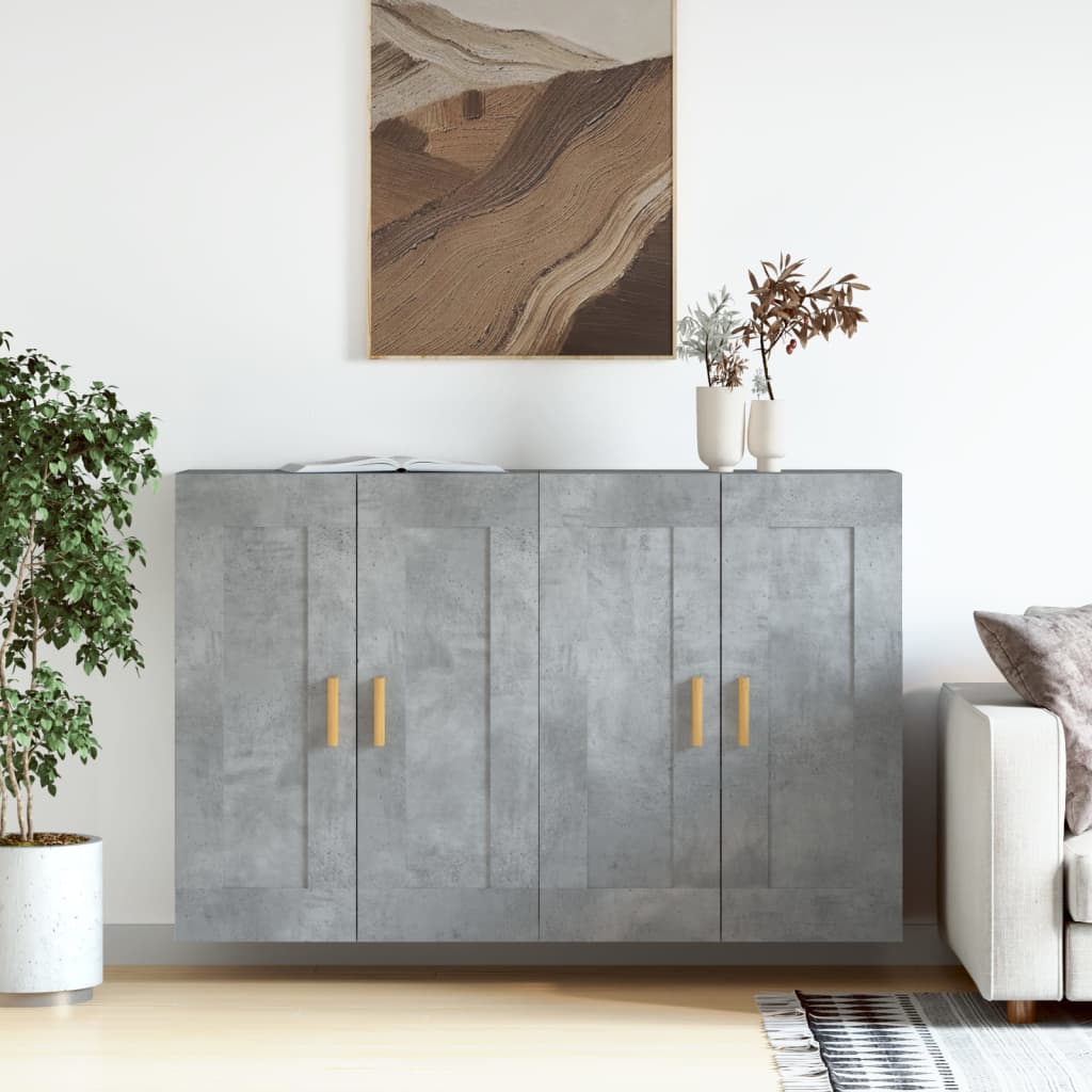 Berkfield Wall Mounted Cabinets 2 pcs Concrete Grey Engineered Wood