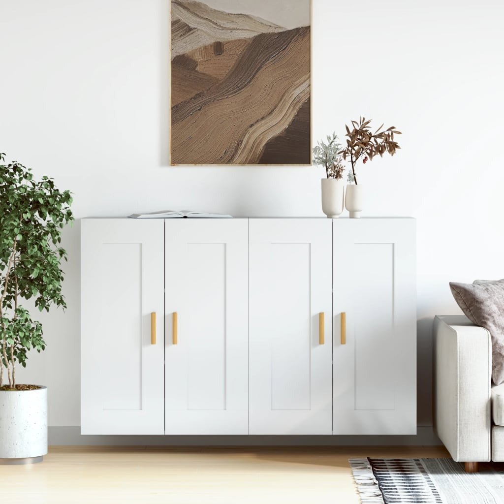 Berkfield Wall Mounted Cabinets 2 pcs High Gloss White Engineered Wood