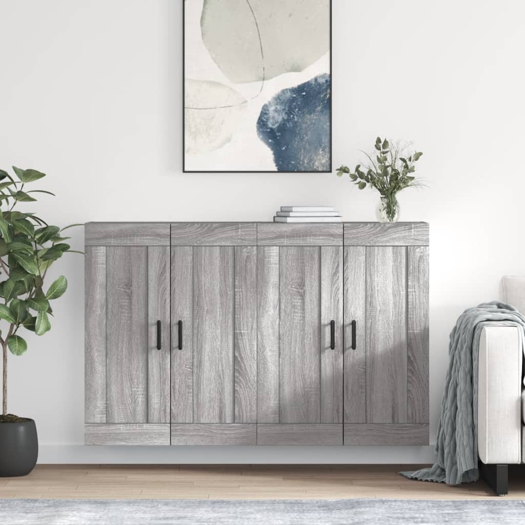Berkfield Wall Mounted Cabinets 2 pcs Grey Sonoma Engineered Wood