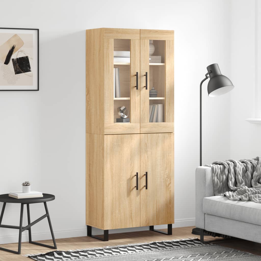 Berkfield Highboard Sonoma Oak 69.5x34x180 cm Engineered Wood