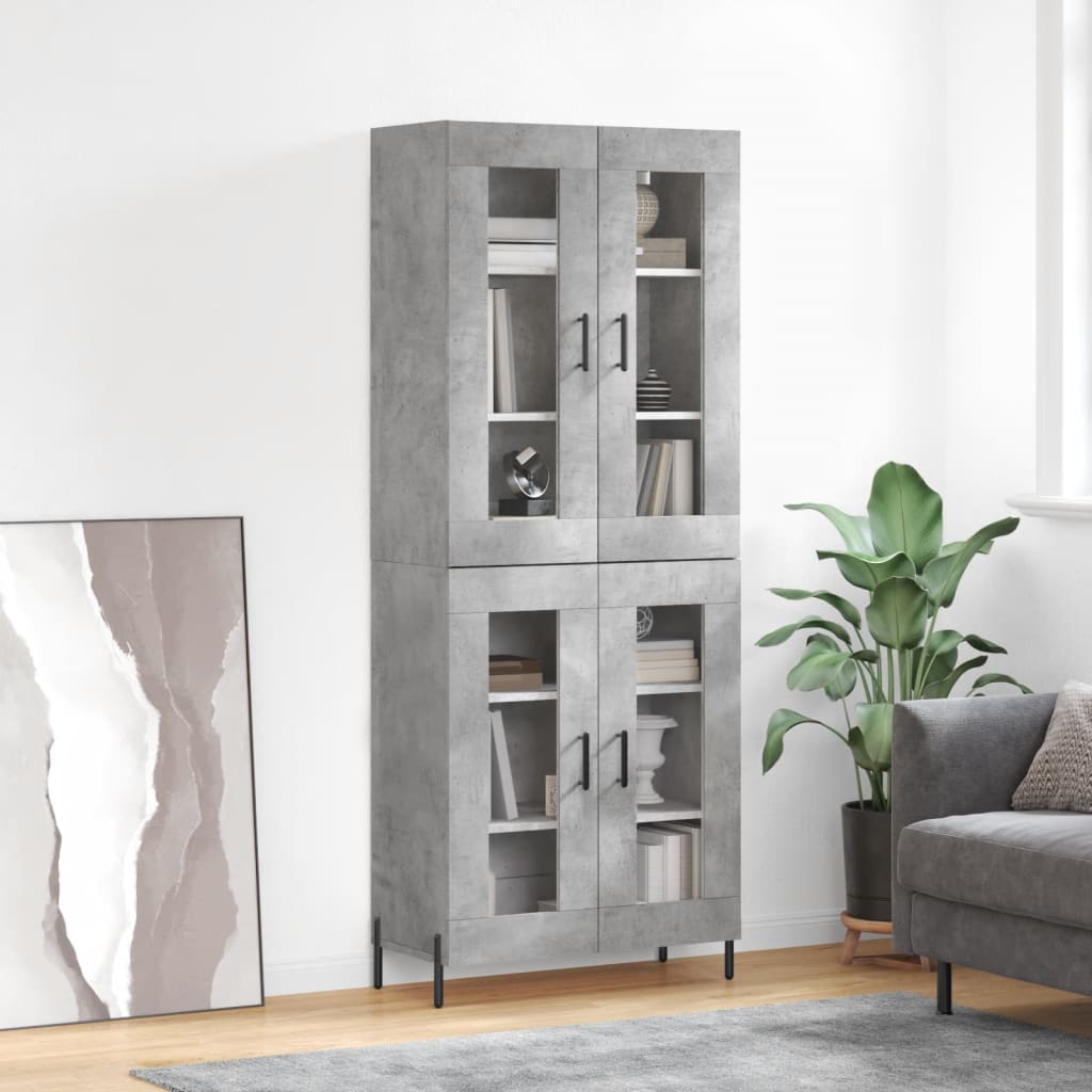 Berkfield Highboard Concrete Grey 69.5x34x180 cm Engineered Wood