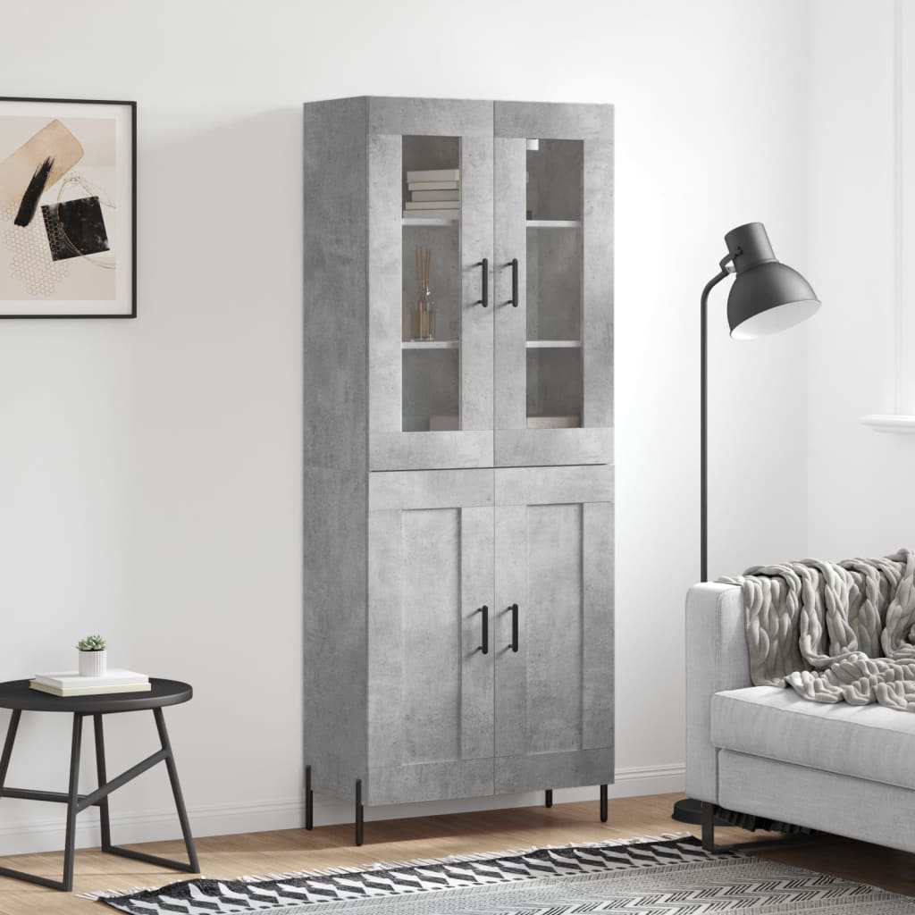 Berkfield Highboard Concrete Grey 69.5x34x180 cm Engineered Wood