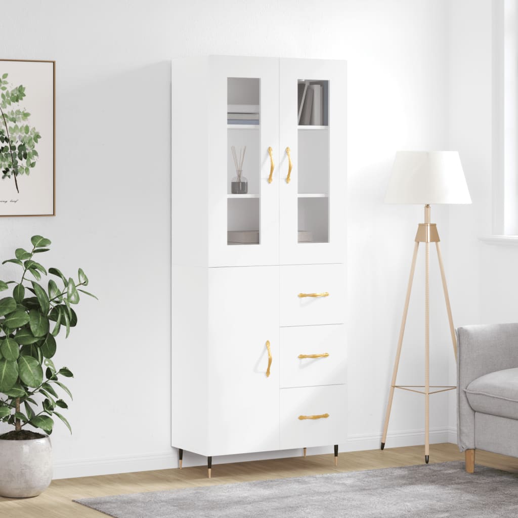 Berkfield Highboard White 69.5x34x180 cm Engineered Wood
