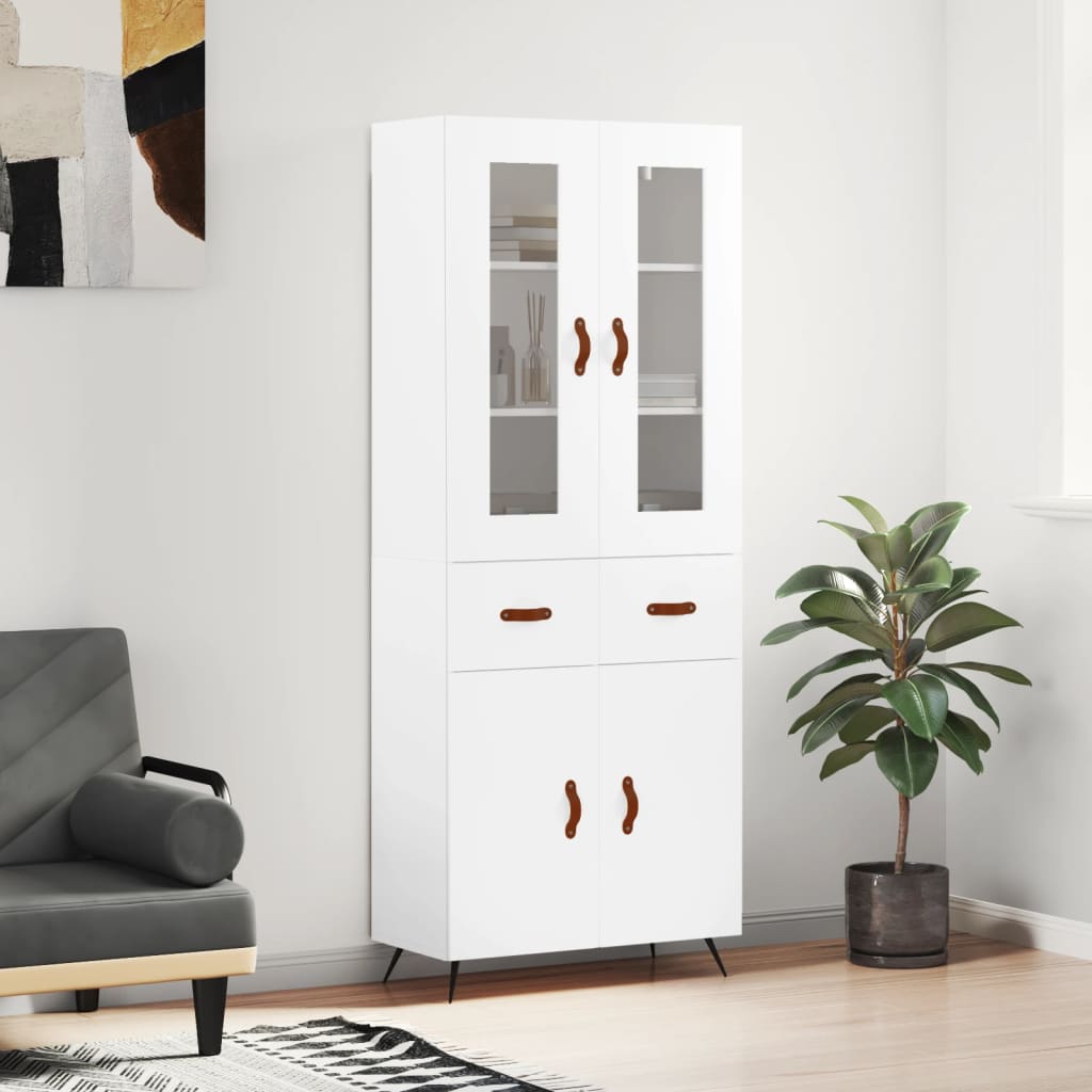 Berkfield Highboard White 69.5x34x180 cm Engineered Wood