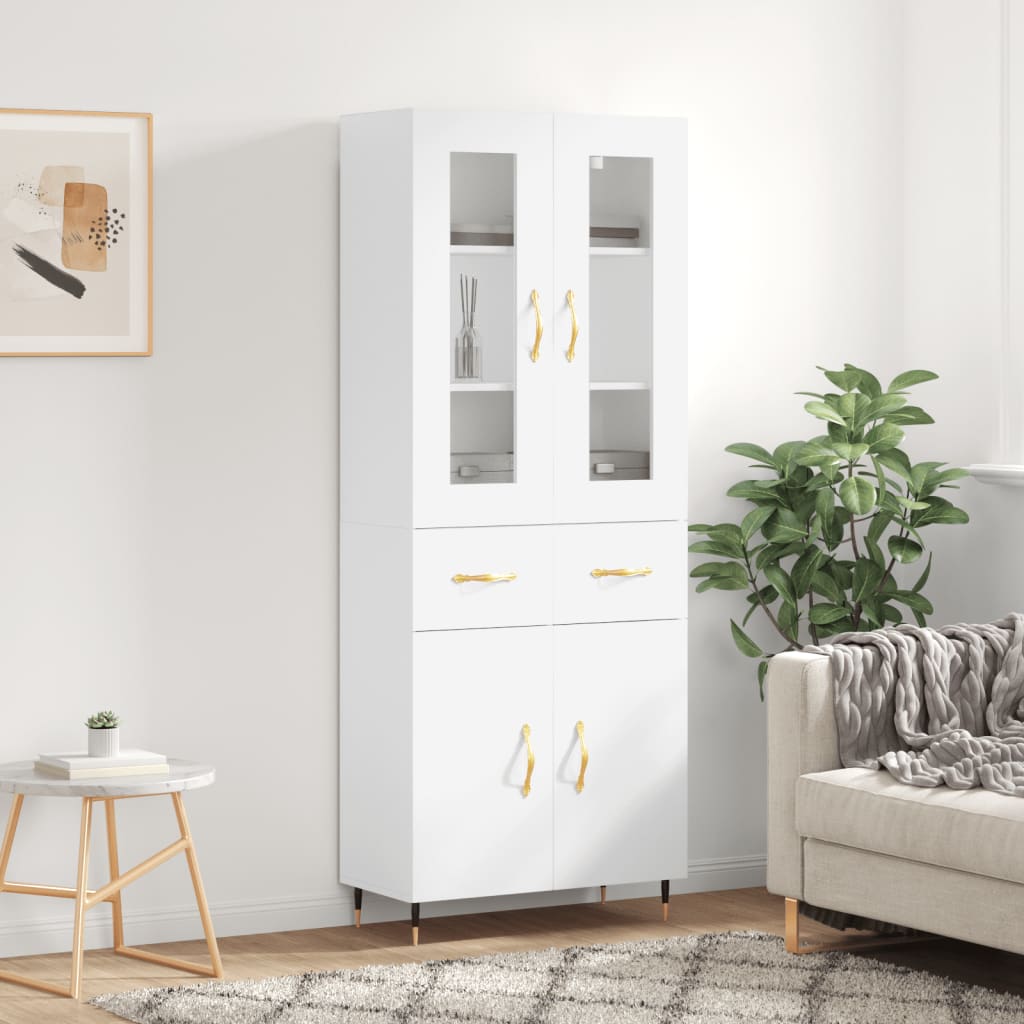Berkfield Highboard White 69.5x34x180 cm Engineered Wood