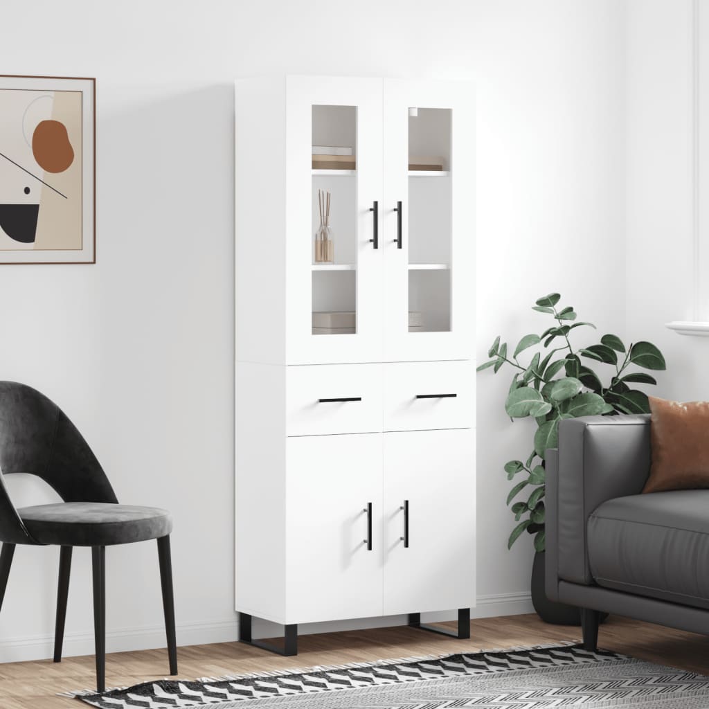 Berkfield Highboard White 69.5x34x180 cm Engineered Wood