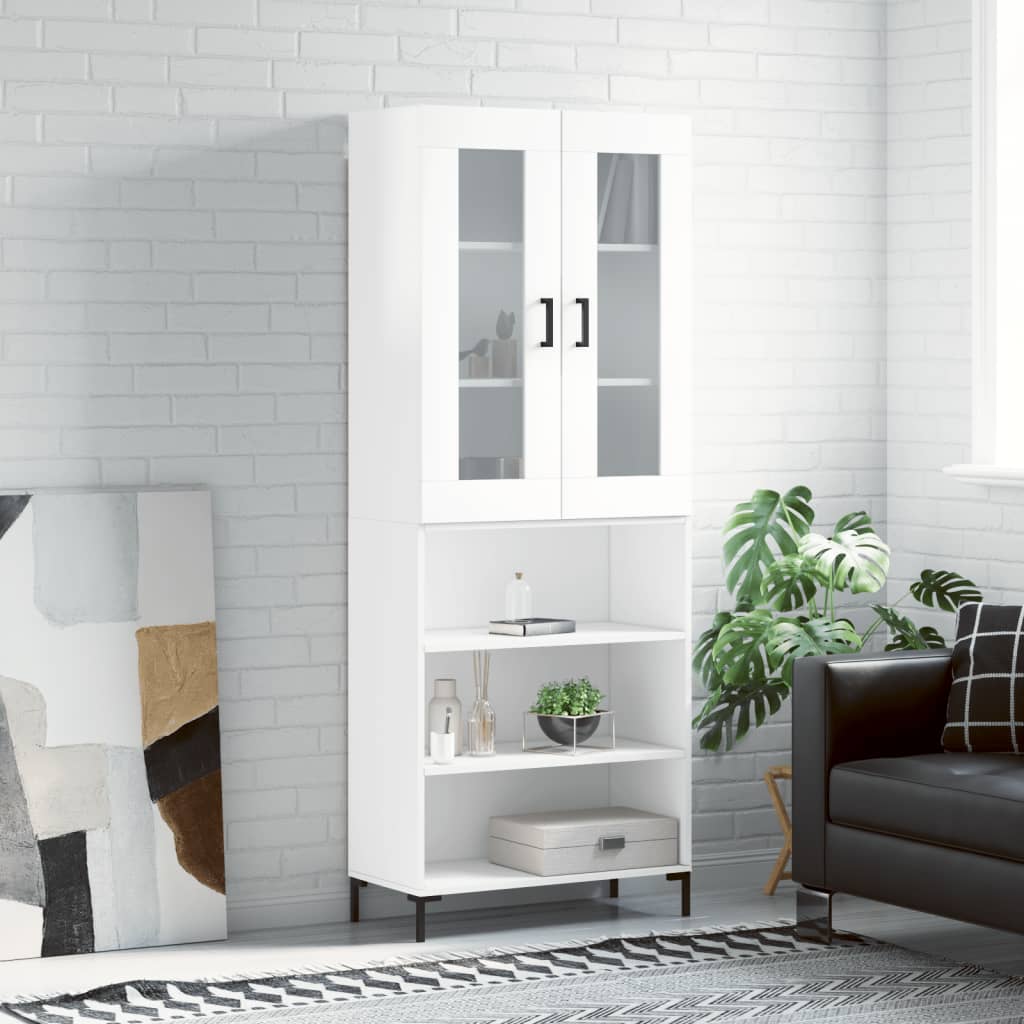 Berkfield Highboard High Gloss White 69.5x34x180 cm Engineered Wood