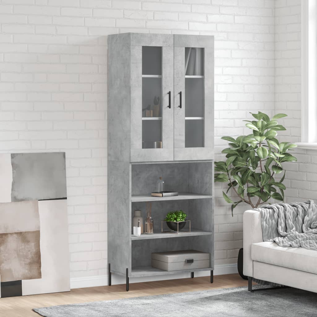 Berkfield Highboard Concrete Grey 69.5x34x180 cm Engineered Wood