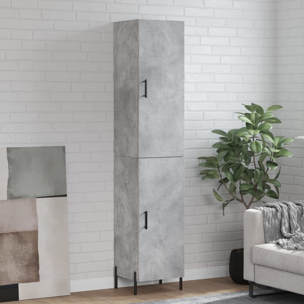 Berkfield Highboard Concrete Grey 34.5x34x180 cm Engineered Wood