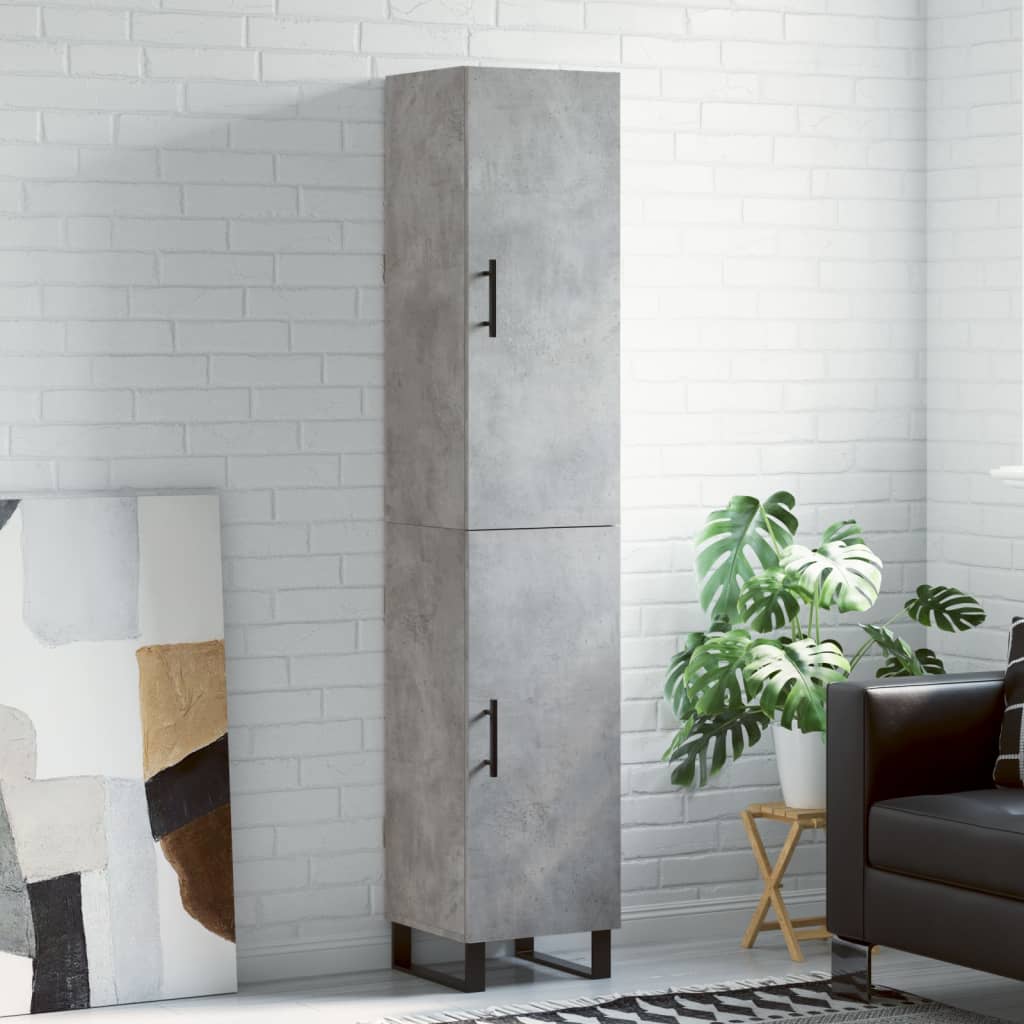 Berkfield Highboard Concrete Grey 34.5x34x180 cm Engineered Wood
