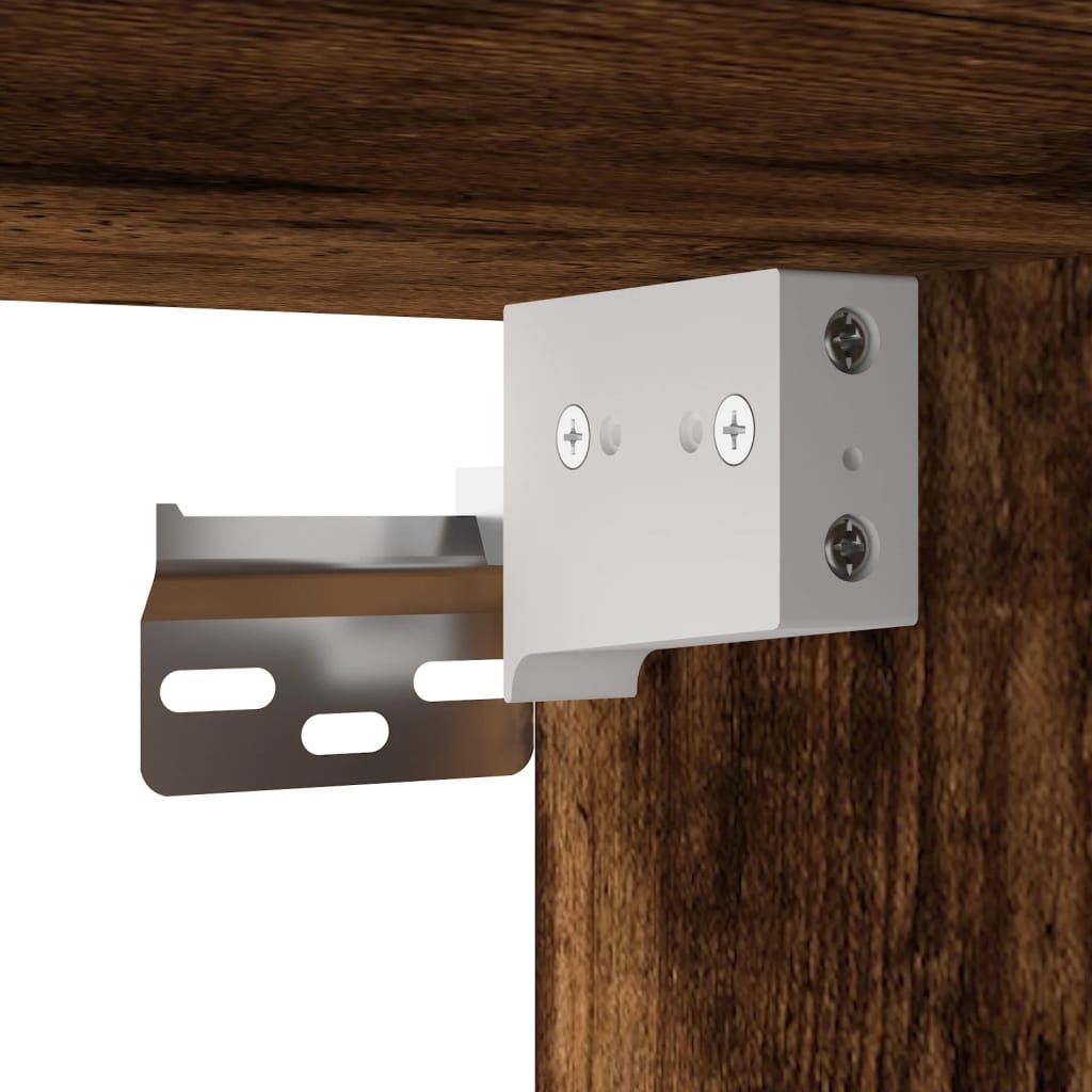 Berkfield Highboard Smoked Oak 34.5x34x180 cm Engineered Wood