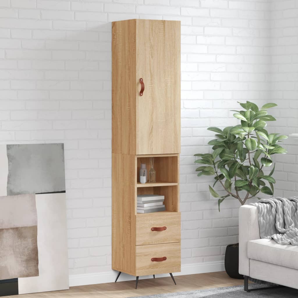 Berkfield Highboard Sonoma Oak 34.5x34x180 cm Engineered Wood