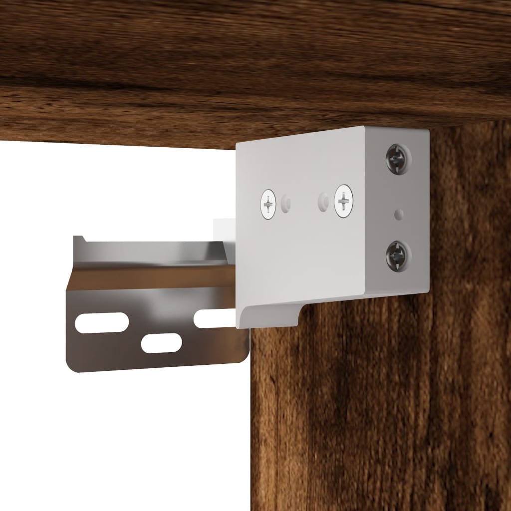 Berkfield Highboard Smoked Oak 34.5x34x180 cm Engineered Wood