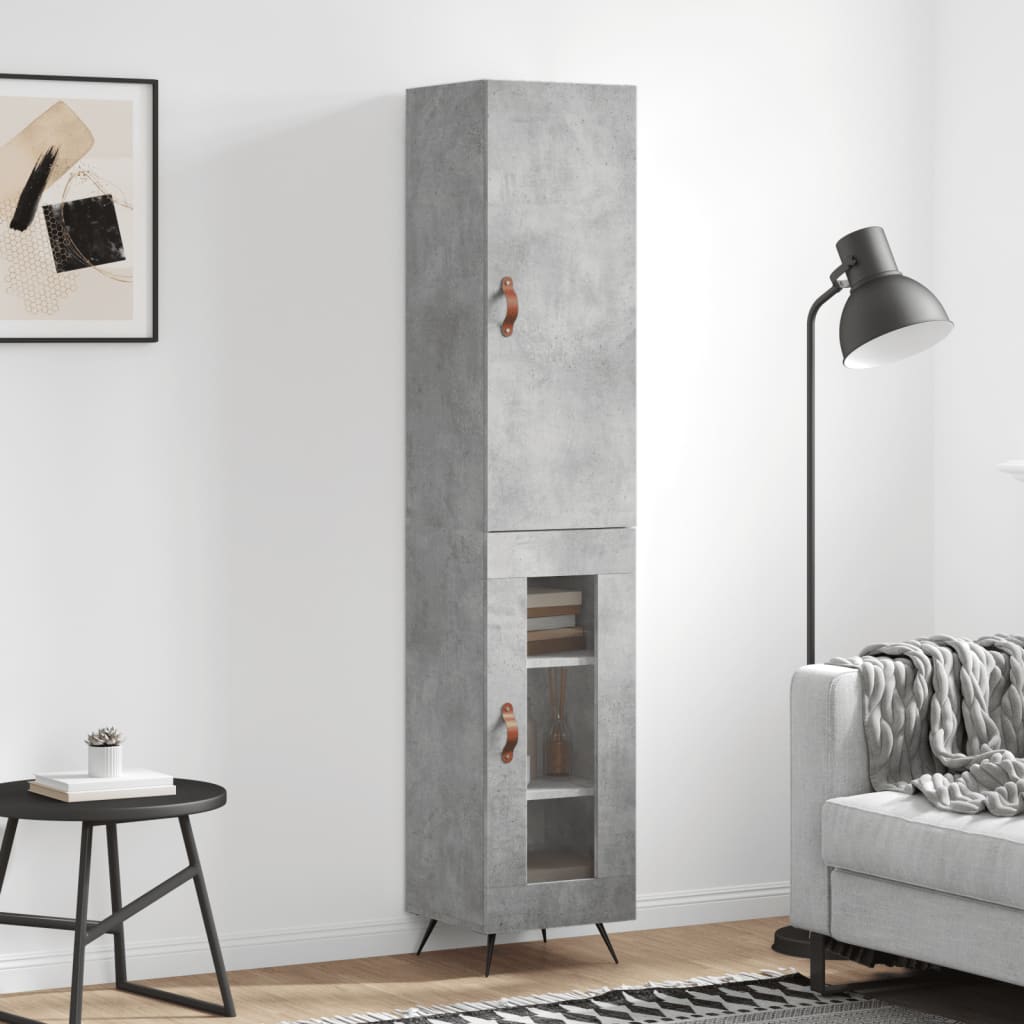 Berkfield Highboard Concrete Grey 34.5x34x180 cm Engineered Wood