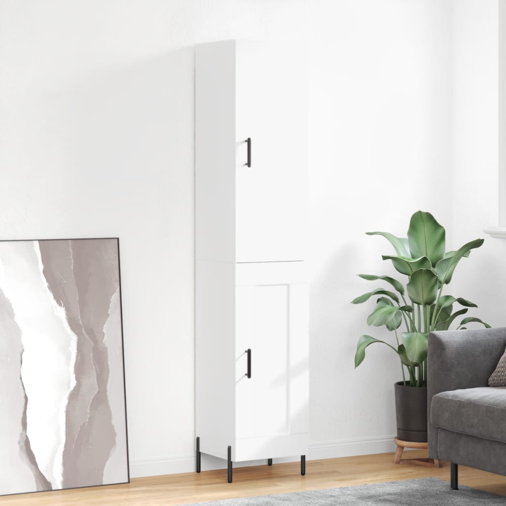 Berkfield Highboard White 34.5x34x180 cm Engineered Wood