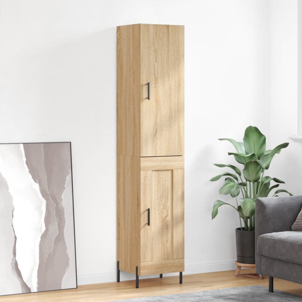 Berkfield Highboard Sonoma Oak 34.5x34x180 cm Engineered Wood
