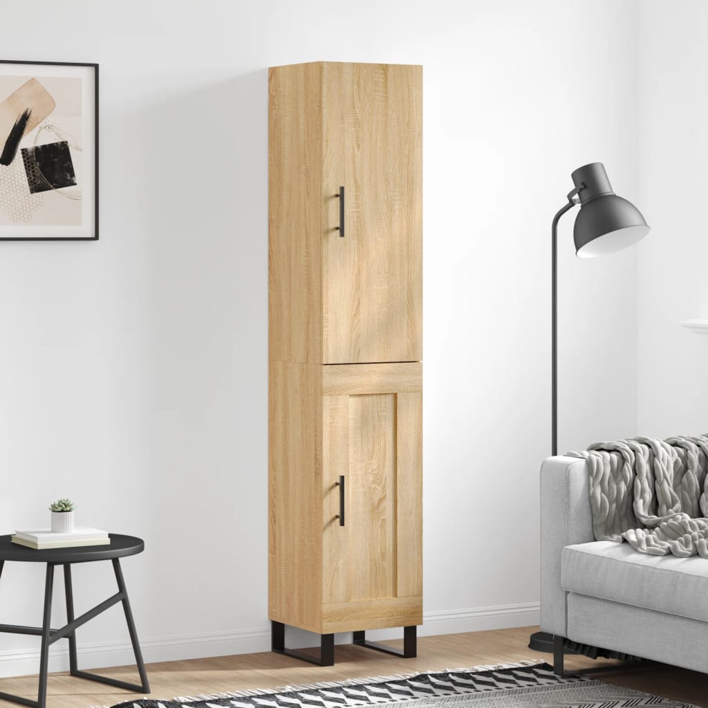 Berkfield Highboard Sonoma Oak 34.5x34x180 cm Engineered Wood