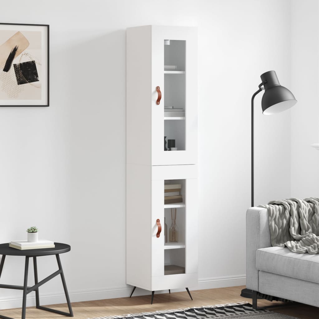 Berkfield Highboard White 34.5x34x180 cm Engineered Wood