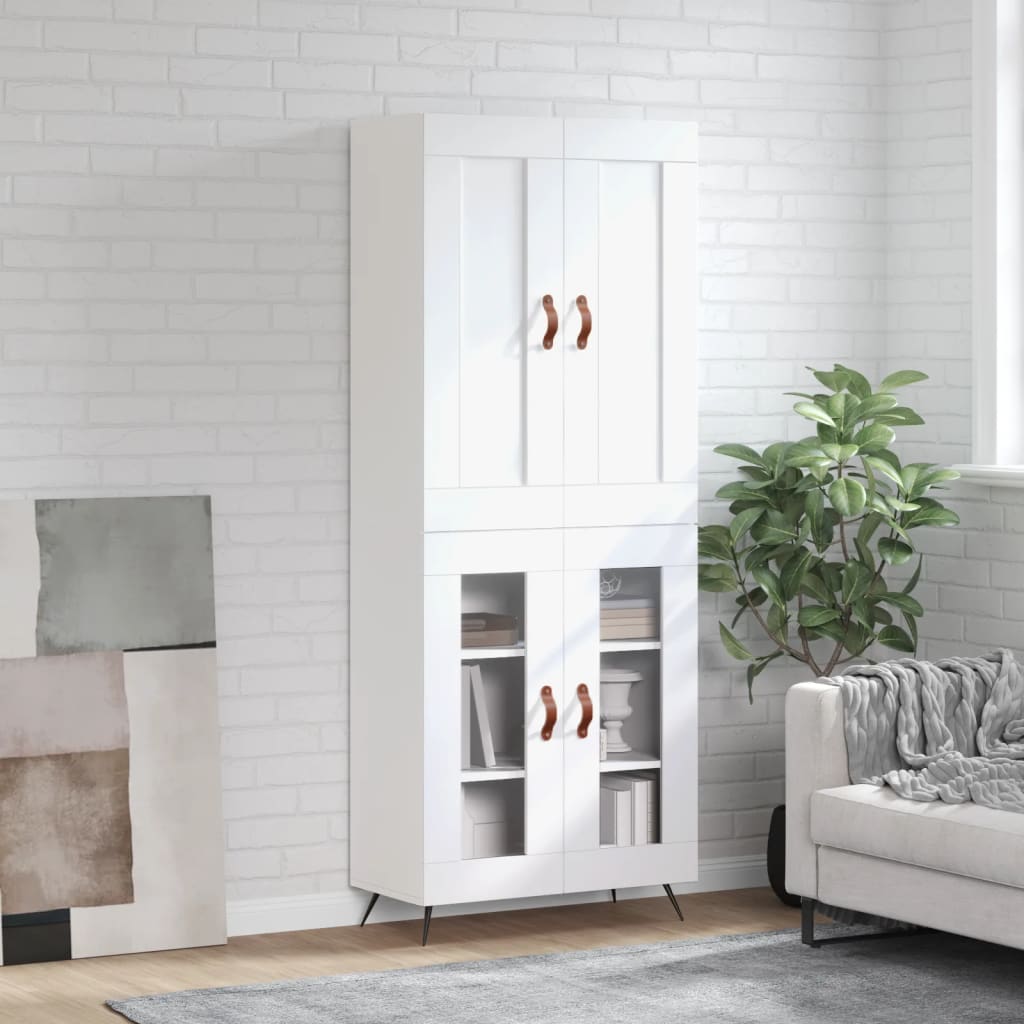 Berkfield Highboard White 69.5x34x180 cm Engineered Wood