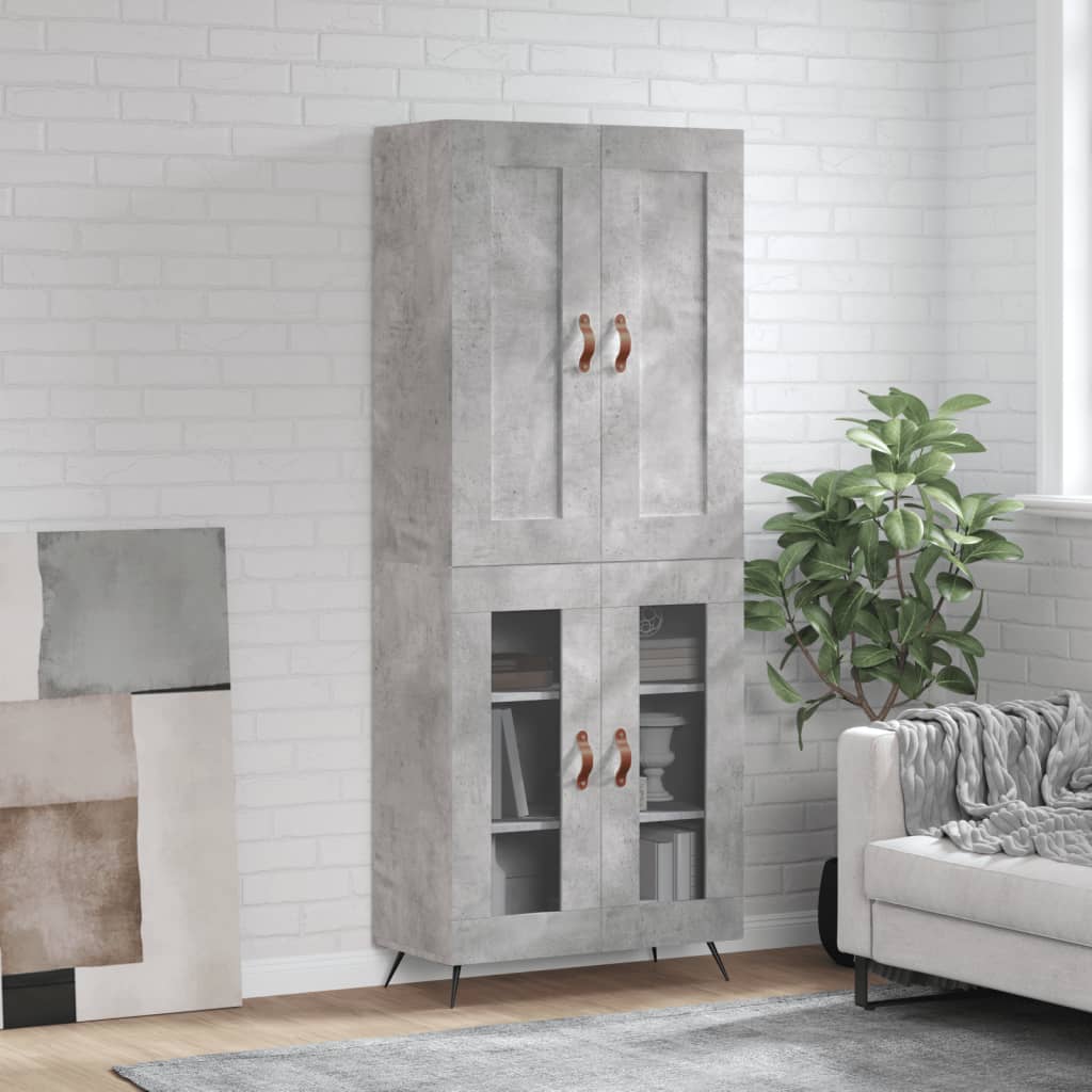 Berkfield Highboard Concrete Grey 69.5x34x180 cm Engineered Wood