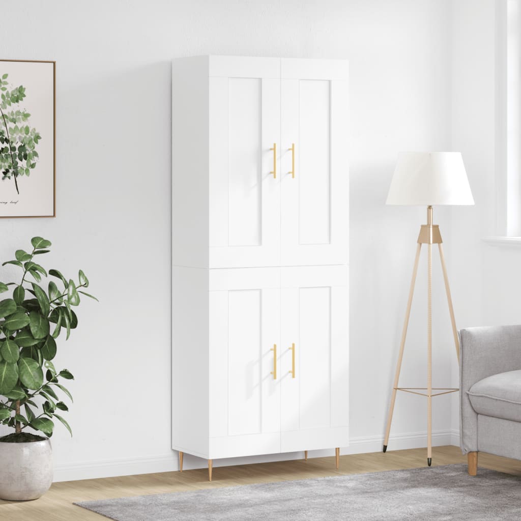 Berkfield Highboard White 69.5x34x180 cm Engineered Wood