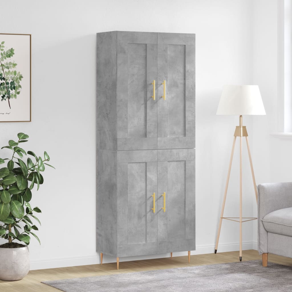 Berkfield Highboard Concrete Grey 69.5x34x180 cm Engineered Wood