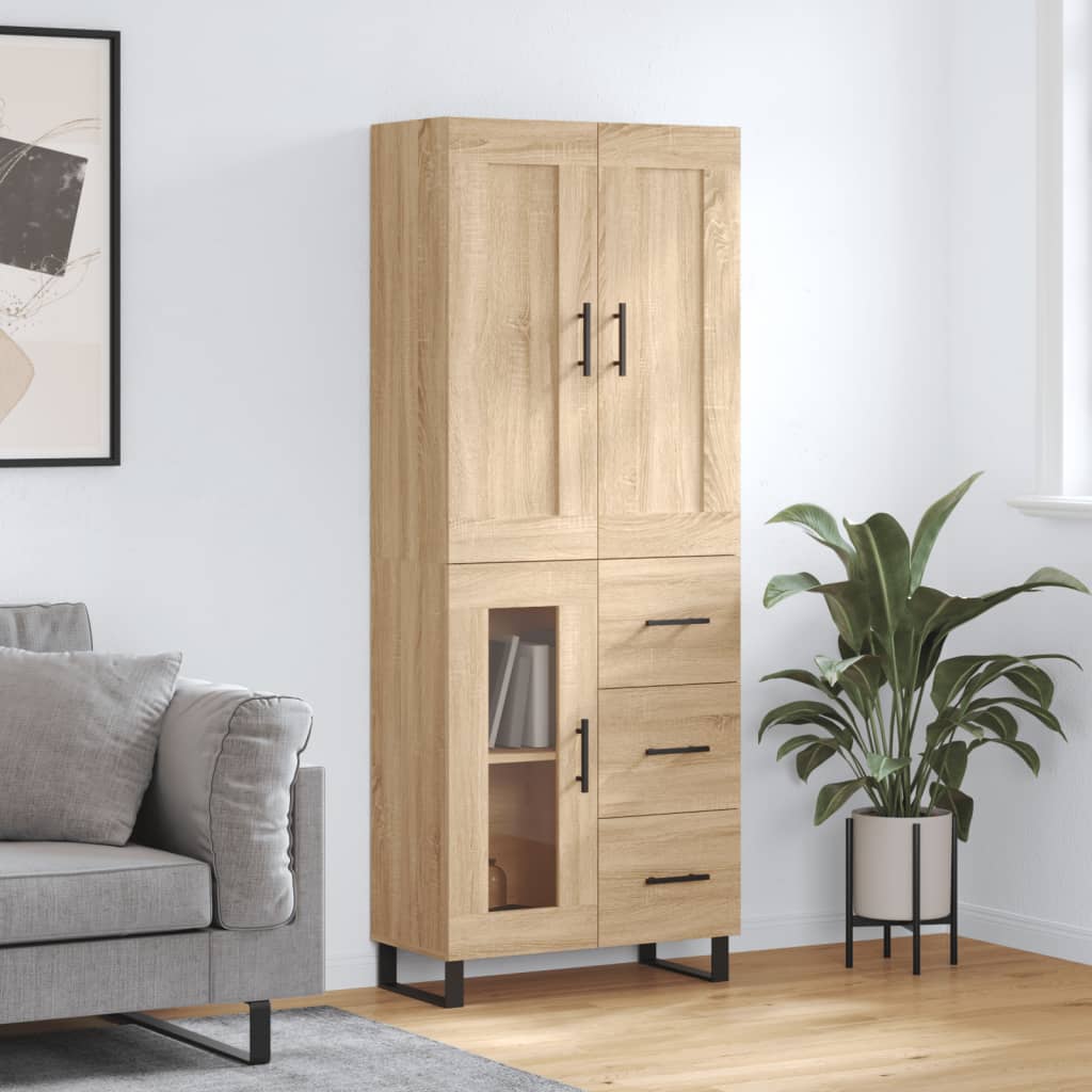 Berkfield Highboard Sonoma Oak 69.5x34x180 cm Engineered Wood