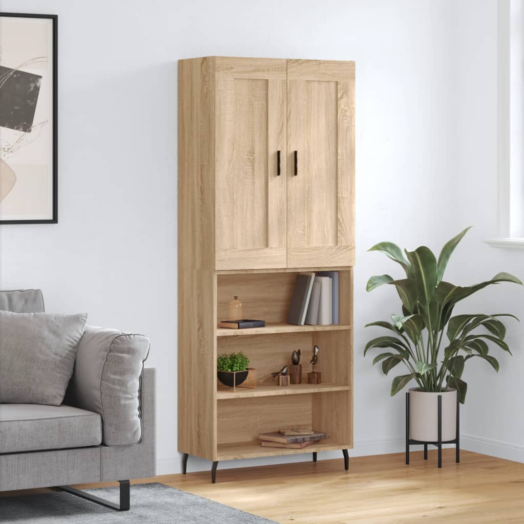 Berkfield Highboard Sonoma Oak 69.5x34x180 cm Engineered Wood