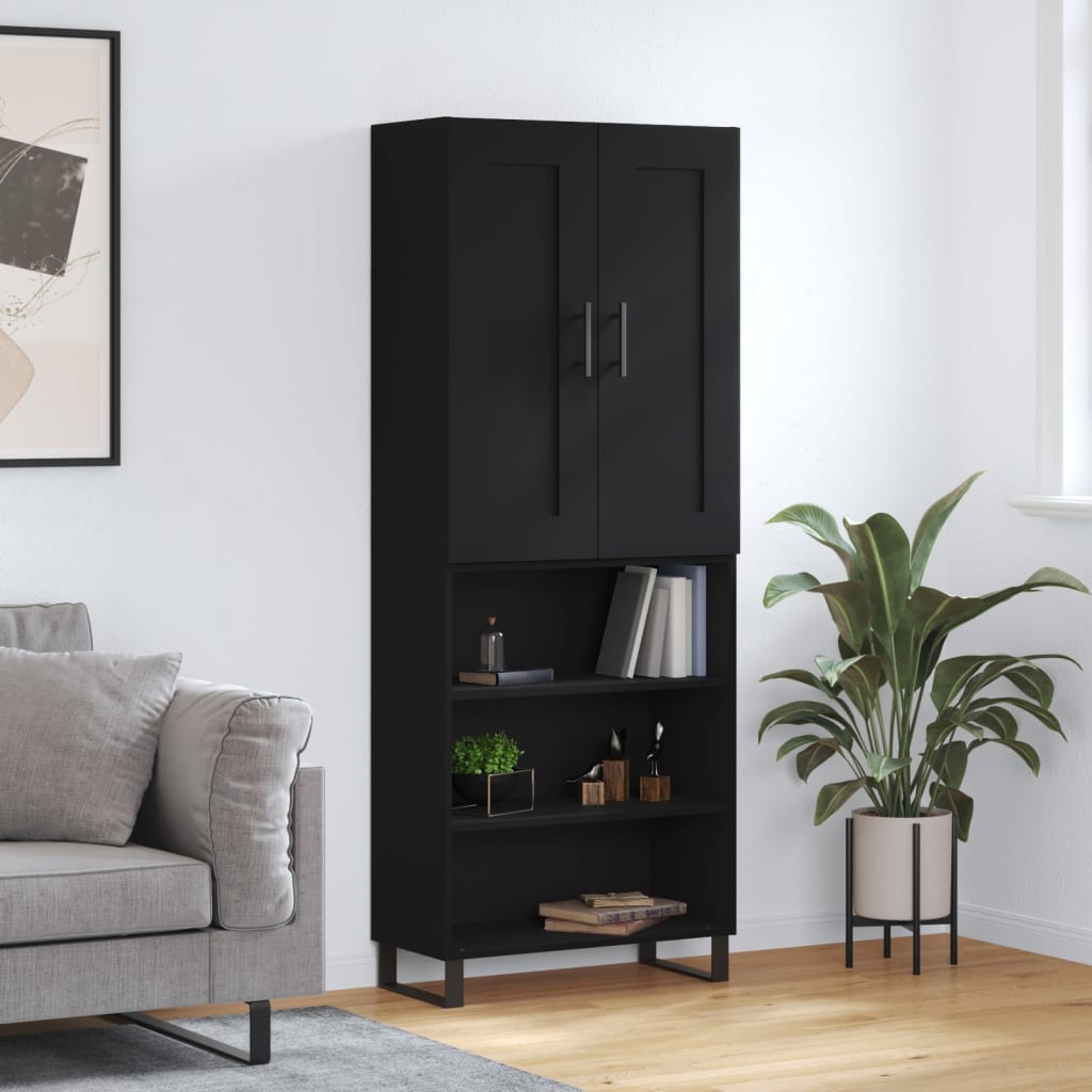 Berkfield Highboard Black 69.5x34x180 cm Engineered Wood