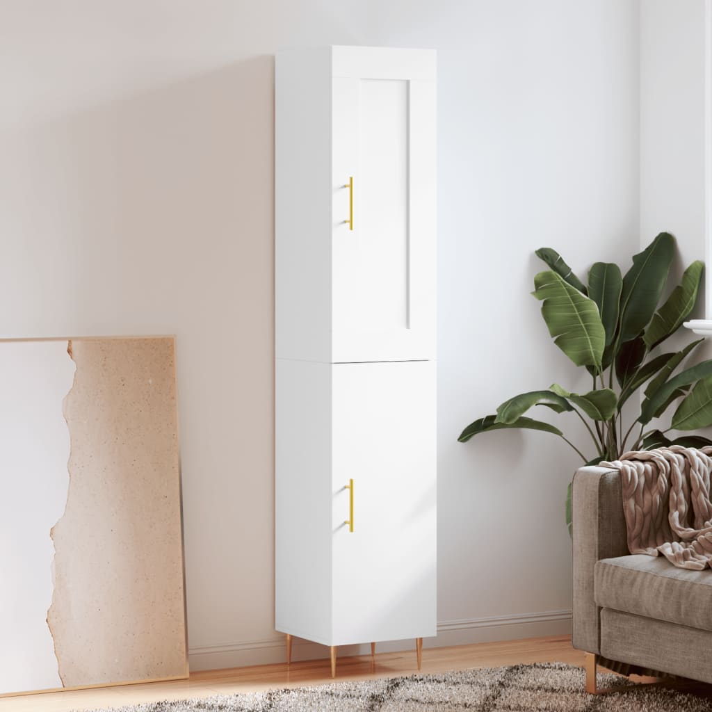 Berkfield Highboard White 34.5x34x180 cm Engineered Wood