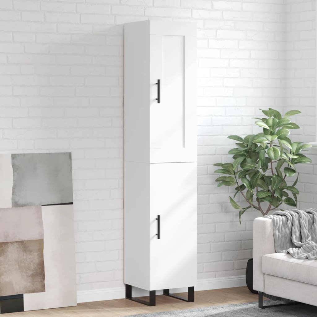 Berkfield Highboard White 34.5x34x180 cm Engineered Wood