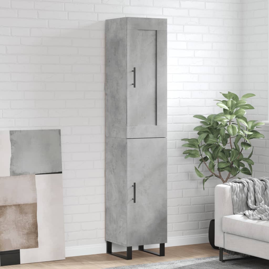 Berkfield Highboard Concrete Grey 34.5x34x180 cm Engineered Wood