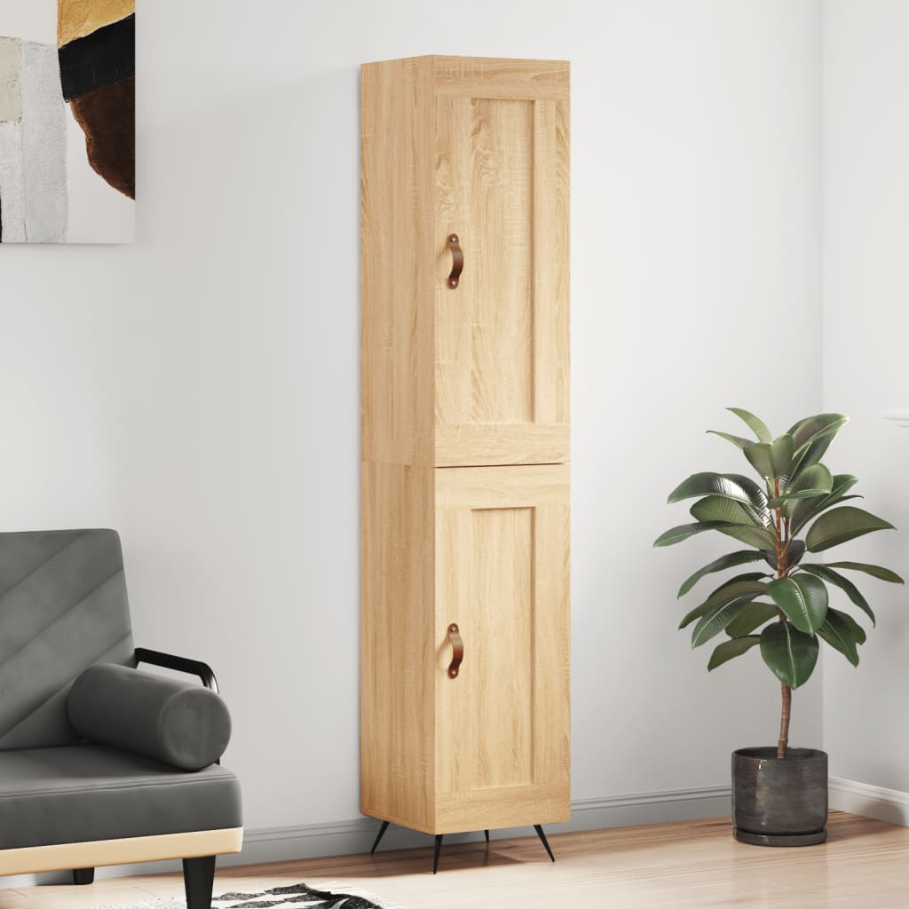 Berkfield Highboard Sonoma Oak 34.5x34x180 cm Engineered Wood