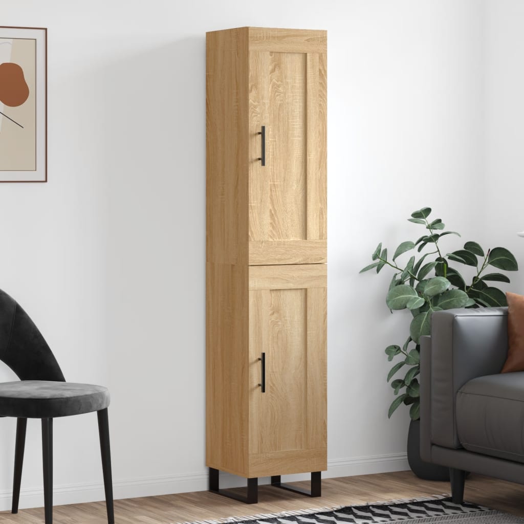 Berkfield Highboard Sonoma Oak 34.5x34x180 cm Engineered Wood